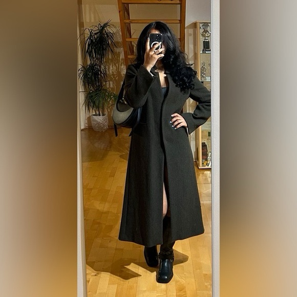 ZARA ~ WOMAN COLLECTION MINIMALIST MANTECO WOOL COAT - Picture 16 of 16